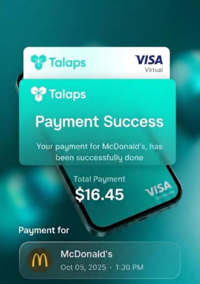 Talaps pay with crypto payment success flow
